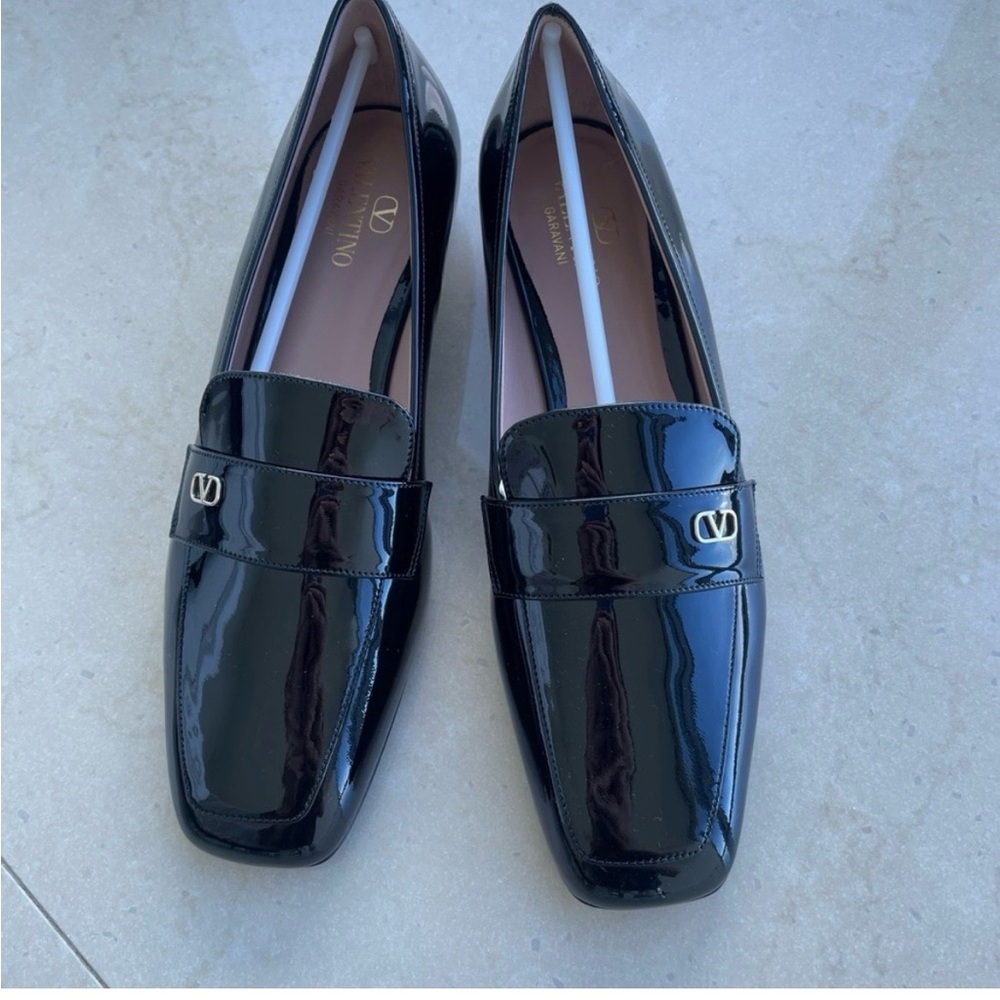 Valentino Glossy Black Loafers